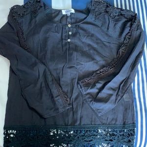 Black Lace Trim Top